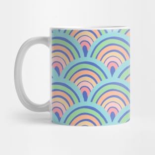 Pastel Rainbow Pattern Watercolor Painting Mug